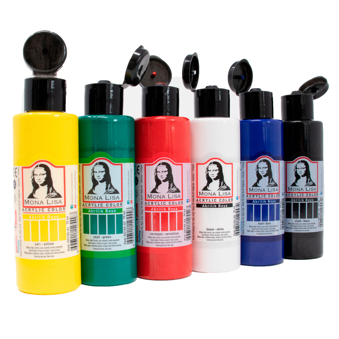 Monalisa Acrylfarben Set  | 70ml Flaschen, 6er-Set