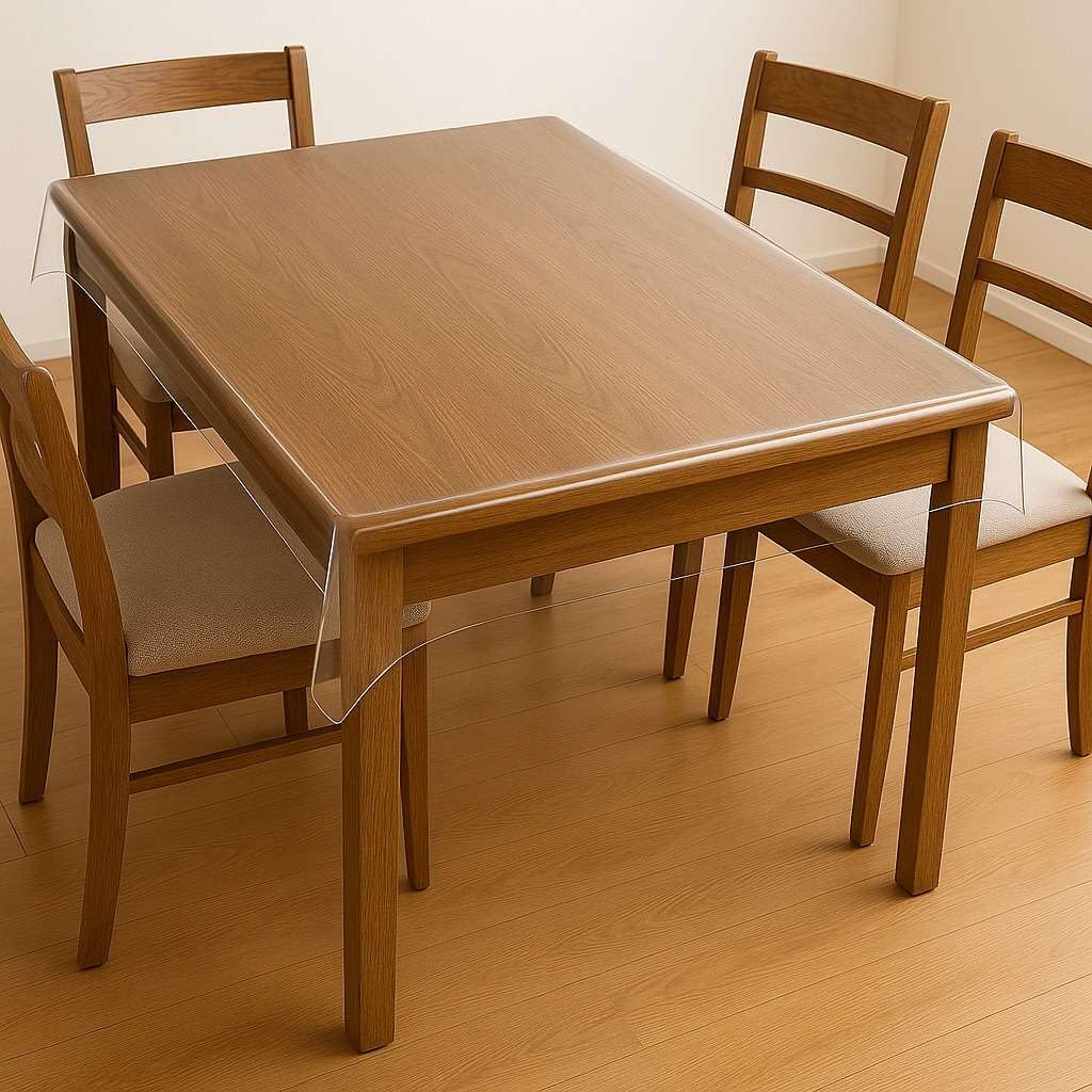 Artwelt Tischdecke Transparent Tischfolie 0.22mm Ideal für Geburtstagsfeiern Karneval Babypartys Glasklar Tischschutz Wasserdicht Abwaschbar Wunschmaß Fettdicht Tischschutzfolie (110cm X 140cm)