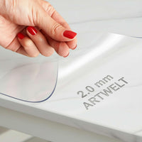Artwelt Tischdecke Transparent Tischfolie 2.0mm Glasklar Folie Tischschutz Wasserdicht Abwaschbar Polyvinylchloride Folie Wunschmaß Fettdicht Tischschutzfolie (40cm X 60cm)