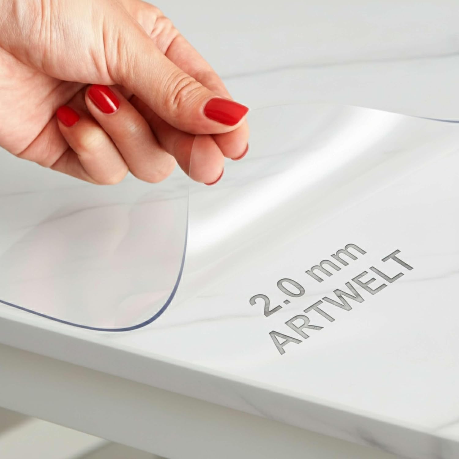 Artwelt Tischdecke Transparent Tischfolie 2.0mm Glasklar Folie Tischschutz Wasserdicht Abwaschbar Polyvinylchloride Folie Wunschmaß Fettdicht Tischschutzfolie (40cm X 60cm)