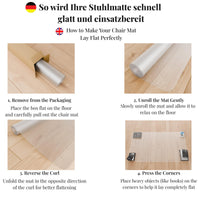 Artwelt Bürostuhl Unterlage Bodenschutzmatte aus mattem PVC rutschfest 2 mm dick Strapazierfähig & Bruchsicher (100cm X 120cm)