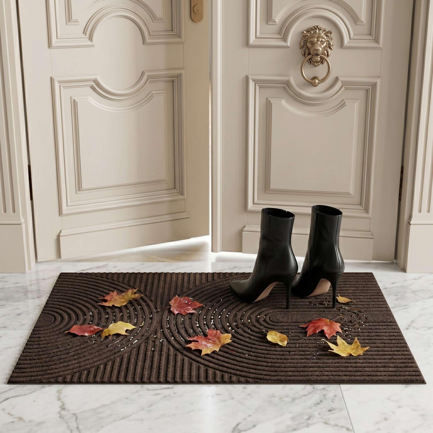 Artwelt Fußmatte 40x60 cm – rutschfeste Schmutzfangmatte Innen & Außen | Fußabstreifer Türmatte Schuhmatte | für Haustür, Flur & Fußmatte außen | Espresso Brown