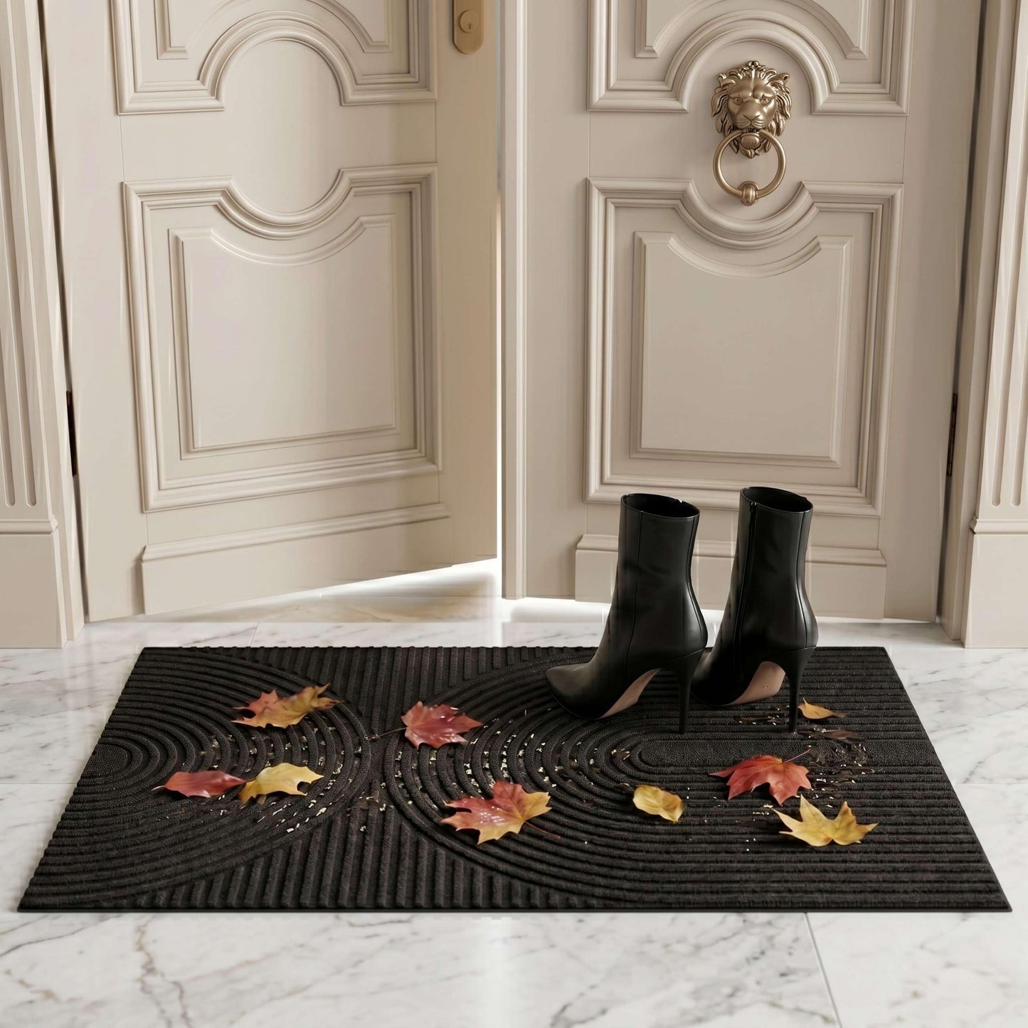 Artwelt Fußmatte 40x60 cm – rutschfeste Schmutzfangmatte Innen & Außen | Fußabstreifer Türmatte Schuhmatte | für Haustür, Flur & Fußmatte außen | Espresso Brown