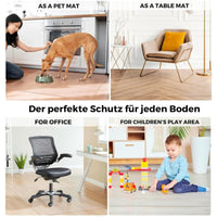 Artwelt Bürostuhl Unterlage Bodenschutzmatte aus mattem PVC rutschfest 2 mm dick Strapazierfähig & Bruchsicher (100cm X 120cm)