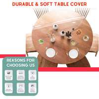 Artwelt Tischdecke Transparent Rund 2.0mm Tischfolie Glasklar Folie Tischschutz Wasserdicht Abwaschbar Wunschmaß Tischschutzfolie für Runde Tische Durchmesser 40cm