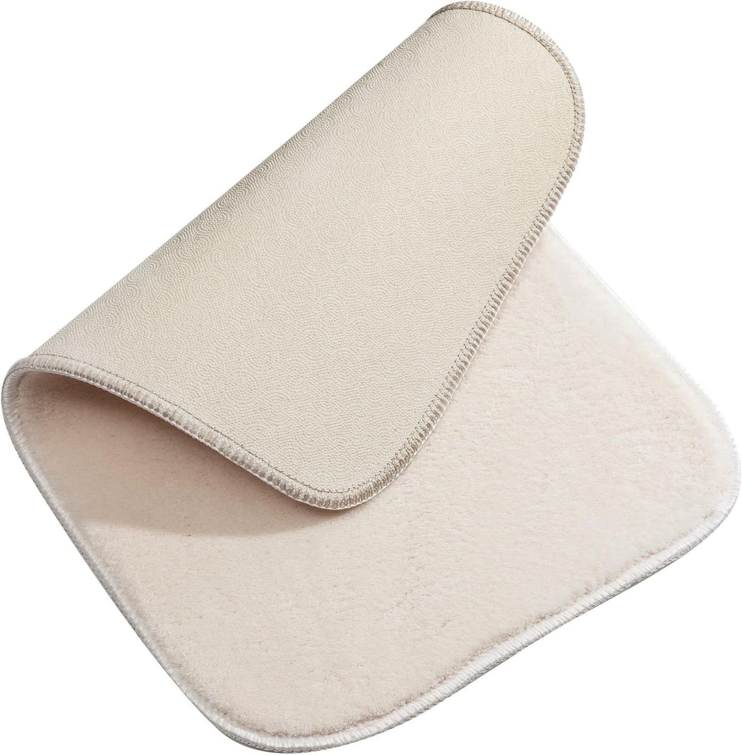 Artwelt Badezimmerteppich Set 2 teilig rutschfest Badematte Badevorleger Duschvorleger Absorbierende Badteppich für Badezimmer 50x80 & 40x50 Creme
