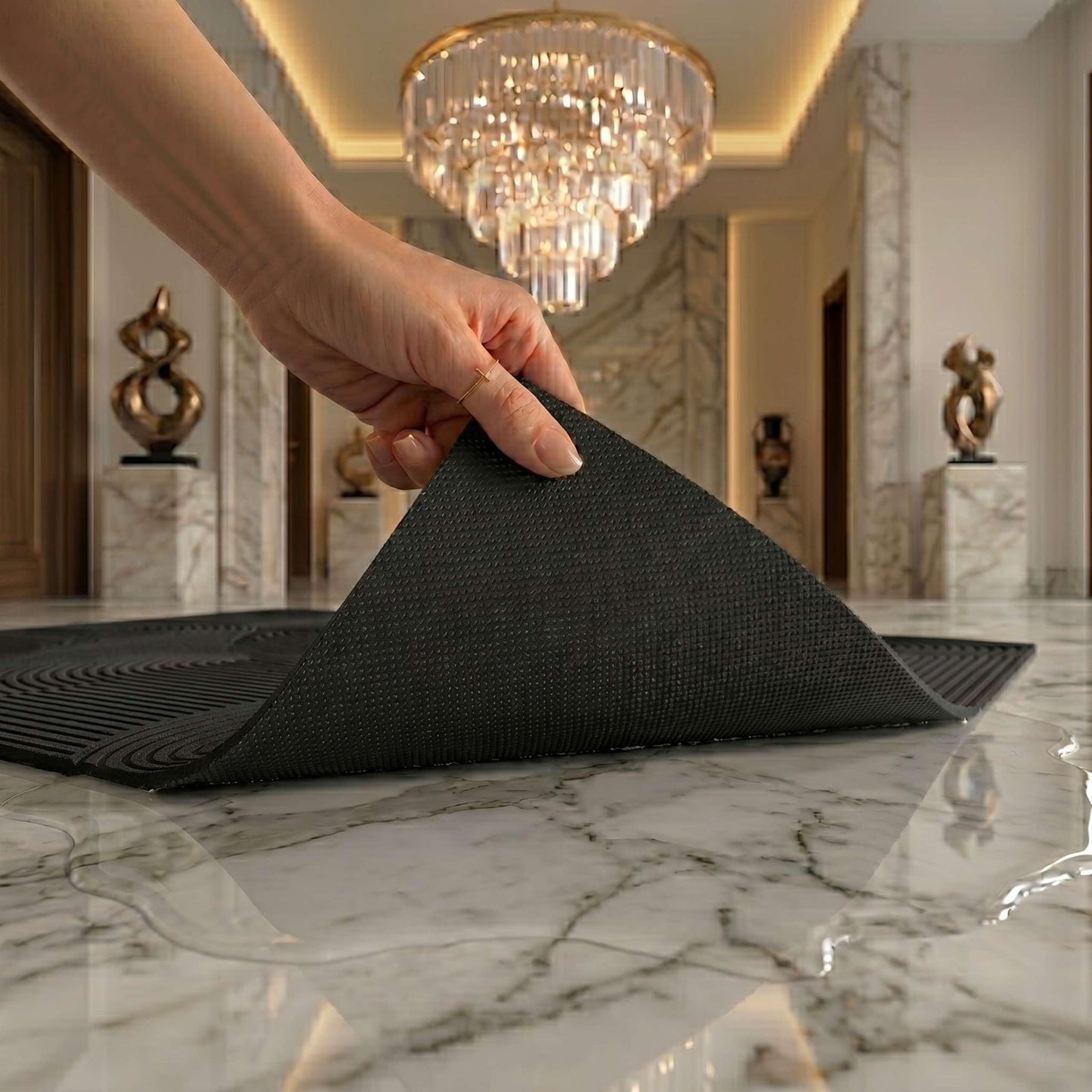 Artwelt Fußmatte 40x60 cm – rutschfeste Schmutzfangmatte Innen & Außen | Fußabstreifer Türmatte Schuhmatte | für Haustür, Flur & Fußmatte außen | Espresso Brown