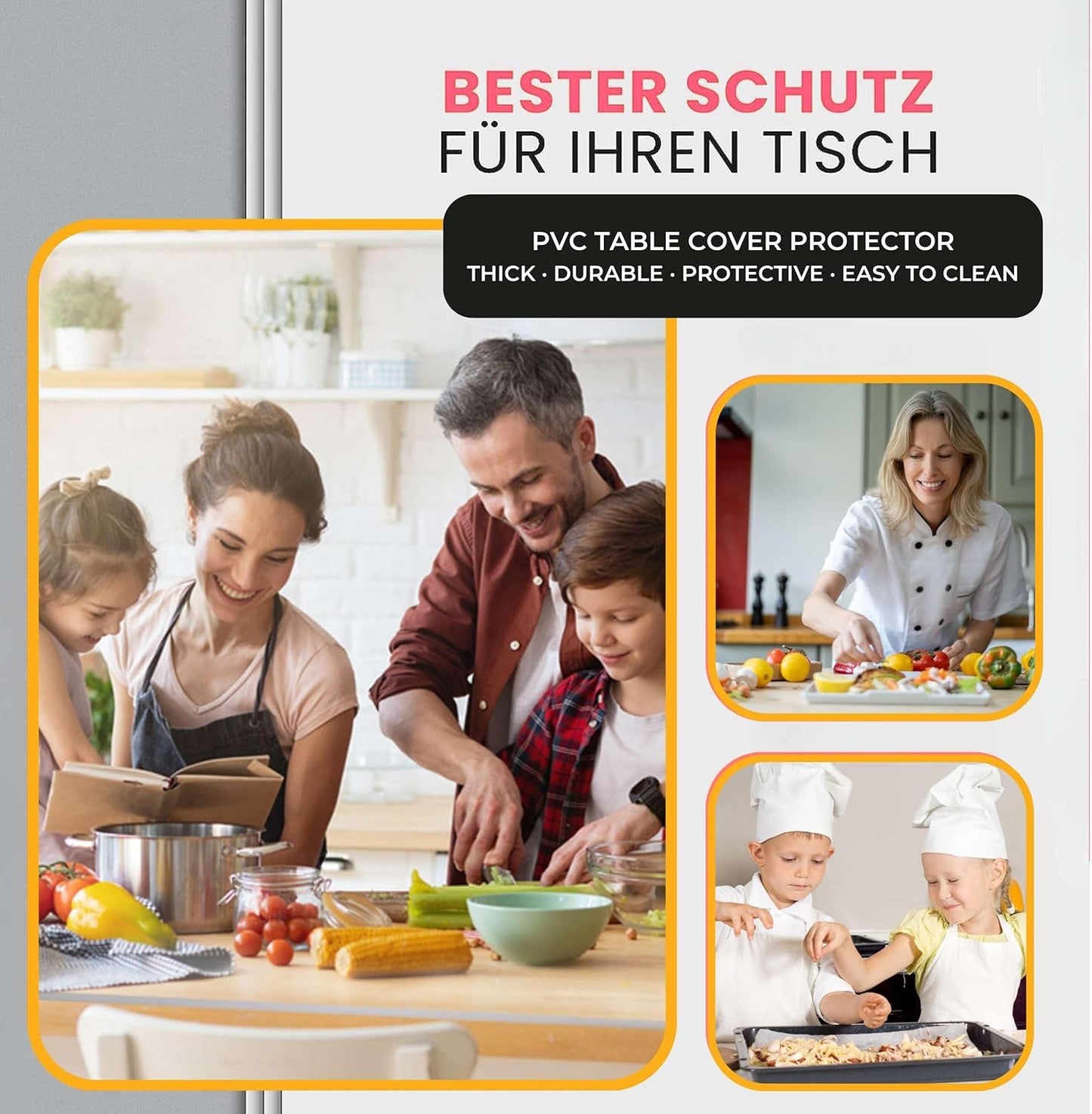 Artwelt Tischdecke Transparent Tischfolie 2.0mm Glasklar Folie Tischschutz Wasserdicht Abwaschbar Polyvinylchloride Folie Wunschmaß Fettdicht Tischschutzfolie (40cm X 60cm)