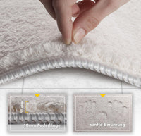 Artwelt Badezimmerteppich Set 2 teilig rutschfest Badematte Badevorleger Duschvorleger Absorbierende Badteppich für Badezimmer 50x80 & 40x50 Creme