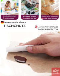 Artwelt Tischdecke Transparent Tischfolie 2.0mm Glasklar Folie Tischschutz Wasserdicht Abwaschbar Polyvinylchloride Folie Wunschmaß Fettdicht Tischschutzfolie (40cm X 60cm)