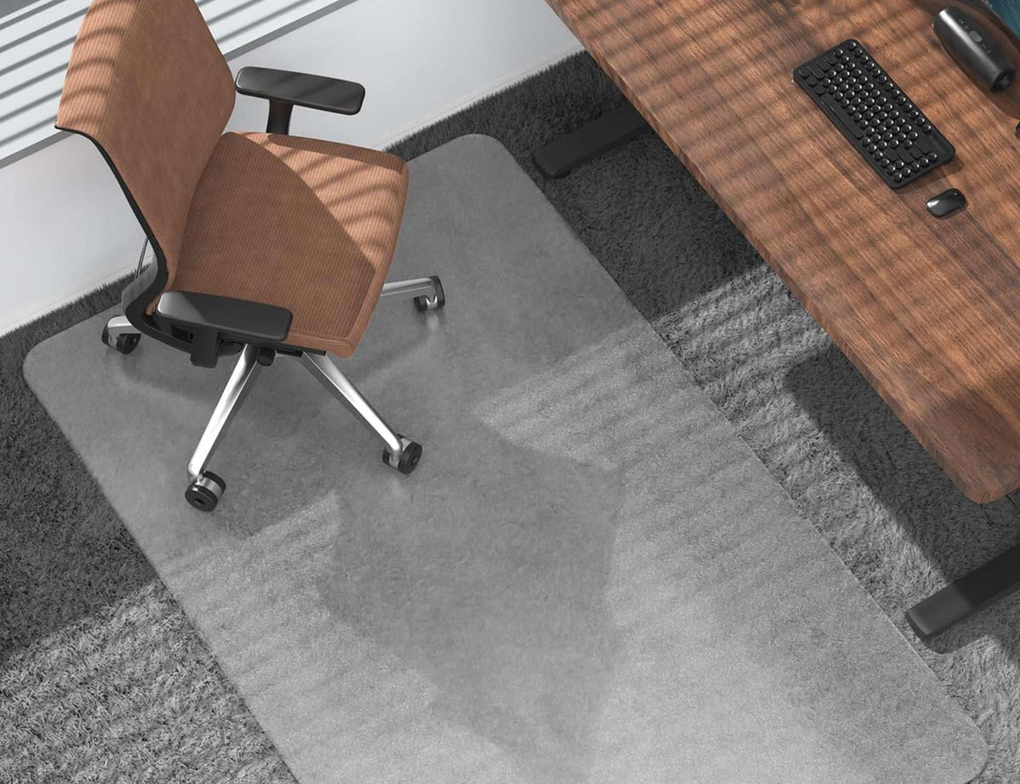 Artwelt Bürostuhl Unterlage Bodenschutzmatte aus mattem PVC rutschfest 2 mm dick Strapazierfähig & Bruchsicher (100cm X 120cm)