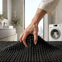 Artwelt Badematte rutschfest Midnight Black 50x80 cm – Weicher Chenille Badezimmerteppich, schnelltrocknend | Badteppich waschbar | Duschmatte, Badvorleger & Duschvorleger