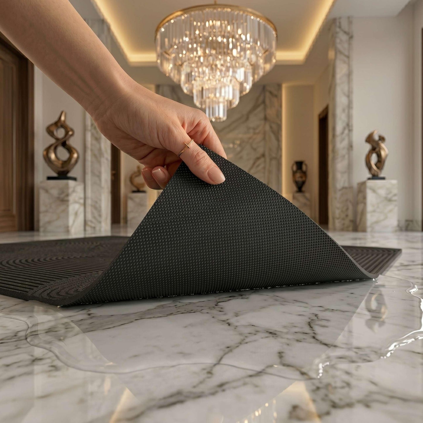 Artwelt Fußmatte 40x60 cm – rutschfeste Schmutzfangmatte Innen & Außen | Fußabstreifer Türmatte Schuhmatte | für Haustür, Flur & Fußmatte außen | Espresso Brown