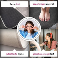 Artwelt Badezimmerteppich Set 2 teilig rutschfest Badematte Badevorleger Duschvorleger Absorbierende Badteppich für Badezimmer 50x80 & 40x50 Anthrazit