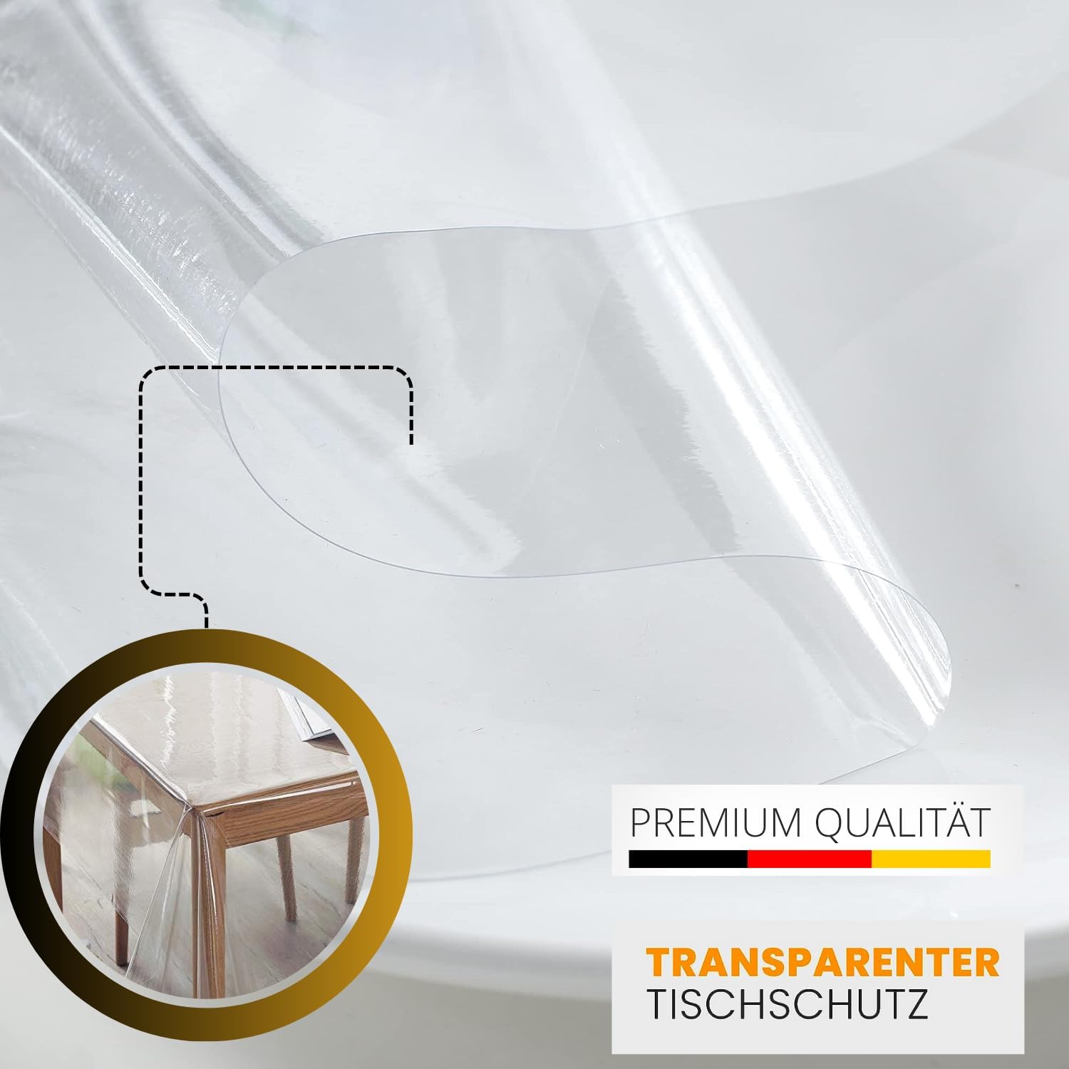 Artwelt Tischdecke Transparent Tischfolie 0.3mm Glasklar Folie Tischschutz PVC Schutz Abdeckung Wasserdicht Abwaschbar Wunschmaß Fettdicht Tischschutzfolie